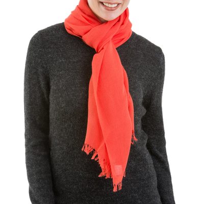 Pima cotton scarf, Joyful Color in Strawberry
