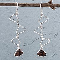 Mahogany obsidian dangle earrings,