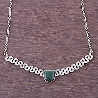 Chrysocolla pendant necklace,