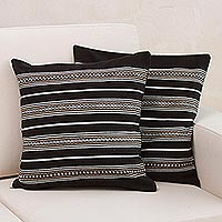 Alpaca blend cushion covers Striped Fashion pair Peru