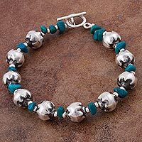 Chrysocolla beaded bracelet,