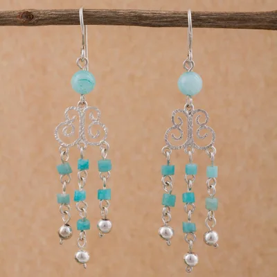 Amazonite chandelier earrings, Precious Jewel