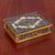 Reverse painted glass decorative box, 'Green Colonial Vine' - Reverse Painted Glass Floral Decorative Box in Green thumbail