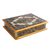 Reverse painted glass decorative box, 'Green Colonial Vine' - Reverse Painted Glass Floral Decorative Box in Green (image 2a) thumbail