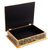 Reverse painted glass decorative box, 'Green Colonial Vine' - Reverse Painted Glass Floral Decorative Box in Green (image 2c) thumbail