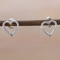 Silver stud earrings,