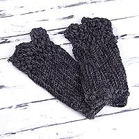100% alpaca fingerless mitts,