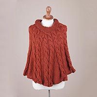 100% alpaca poncho,