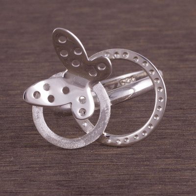 Sterling Silver Butterfly Cocktail Ring Hand Crafted in Peru