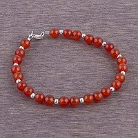 Carnelian beaded bracelet,