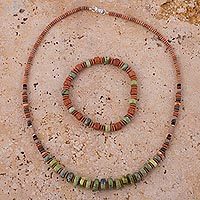 Serpentine jewelry set,