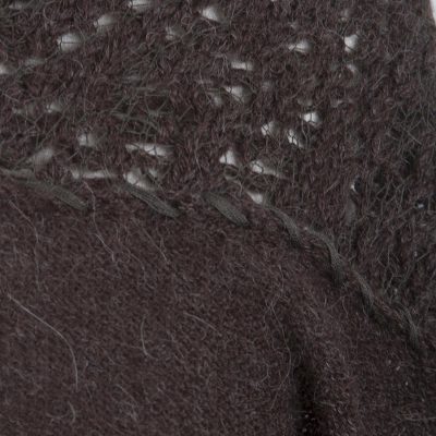 100% alpaca sweater, 'Vintage Brown' - Brown 100% Alpaca Short Sleeved Sweater from Peru