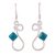 Chrysocolla dangle earrings, 'Sinuous Song' - Handcrafted Silver and Chrysocolla Modern Dangle Earrings (image 2a) thumbail