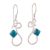Chrysocolla dangle earrings, 'Sinuous Song' - Handcrafted Silver and Chrysocolla Modern Dangle Earrings (image 2d) thumbail