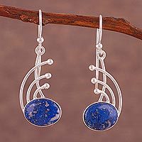 Lapis lazuli dangle earrings,