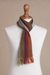100% alpaca scarf, 'Dream of Colors' - Handwoven 100% Alpaca Scarf with Stripes from Peru (image 2c) thumbail