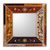 Reverse painted glass wall mirror, 'Colonial Voyage in Rose Gold' - Reverse Painted Glass Mirror with Multicolored Floral Motifs (image 2a) thumbail