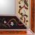 Reverse painted glass wall mirror, 'Colonial Voyage in Rose Gold' - Reverse Painted Glass Mirror with Multicolored Floral Motifs (image 2b) thumbail
