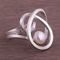 Cultured pearl cocktail ring,