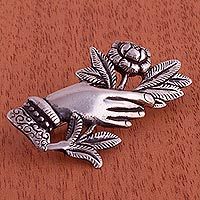 Sterling silver brooch,