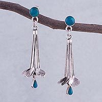 Chrysocolla dangle earrings,