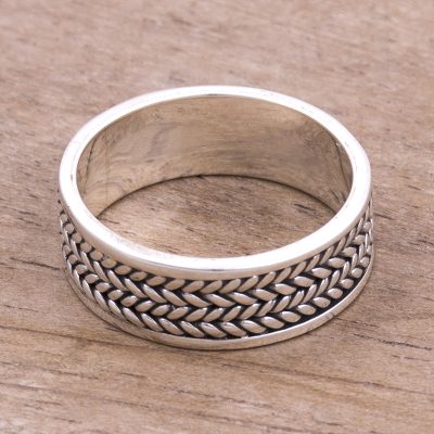 Sterling Silver Unisex Band Ring from Peru