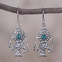 Chrysocolla dangle earrings,