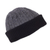 100% alpaca hat, 'Warm Braids in Smoke' - Knit 100% Alpaca Hat in Smoke and Black from Peru (image 2f) thumbail