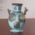Copper and bronze decorative vase, 'History of Warriors' - Copper and Bronze Antiqued Decorative Vase from Peru thumbail