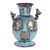 Copper and bronze decorative vase, 'History of Warriors' - Copper and Bronze Antiqued Decorative Vase from Peru (image 2a) thumbail