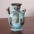 Copper and bronze decorative vase, 'History of Warriors' - Copper and Bronze Antiqued Decorative Vase from Peru (image 2b) thumbail