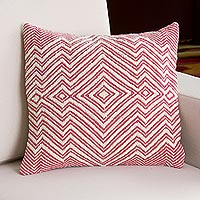 Wool blend cushion cover Pastel Geometry in Rose Peru
