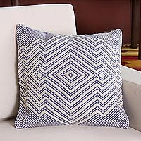 Wool blend cushion cover Pastel Geometry in Ivory Peru