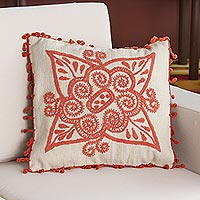Wool cushion cover Flamingo Flower Peru
