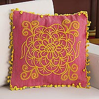 Wool blend cushion cover Daffodil Rose Peru