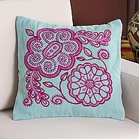 Wool cushion cover Flower Charm Peru