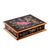 Reverse painted glass decorative box, 'Playful Dragonflies' - Handmade Black and Gold Box with Dragonflies from Peru (image 2a) thumbail