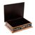 Reverse painted glass decorative box, 'Playful Dragonflies' - Handmade Black and Gold Box with Dragonflies from Peru (image 2d) thumbail