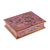 Reverse-painted glass decorative box, 'Dragonfly Fantasy in Pink' - Reverse-Painted Glass Dragonfly Box in Pink from Peru thumbail