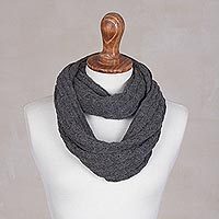 100% baby alpaca infinity scarf,