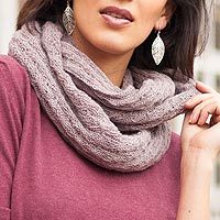 100% baby alpaca infinity scarf,
