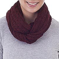 100% baby alpaca infinity scarf,
