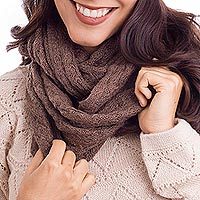 100% baby alpaca infinity scarf,