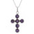 Amethyst pendant necklace, 'Faith Affirmation' - Handcrafted Six-Gemstone Amethyst and Silver Cross Necklace (image 2b) thumbail