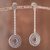 Sterling silver filigree dangle earrings, 'Sparkling Infinity' - Sterling Silver Filigree Circular Dangle Earrings form Peru thumbail