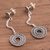 Sterling silver filigree dangle earrings, 'Sparkling Infinity' - Sterling Silver Filigree Circular Dangle Earrings form Peru (image 2b) thumbail