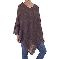 100% baby alpaca poncho,