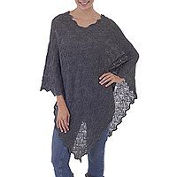 100% baby alpaca poncho,