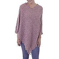 100% baby alpaca poncho,