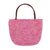 Jute shoulder bag, 'Sweet Fuchsia' - Fuchsia and Ecru Hand Knit Jute Shoulder Tote Bag (image 2a) thumbail